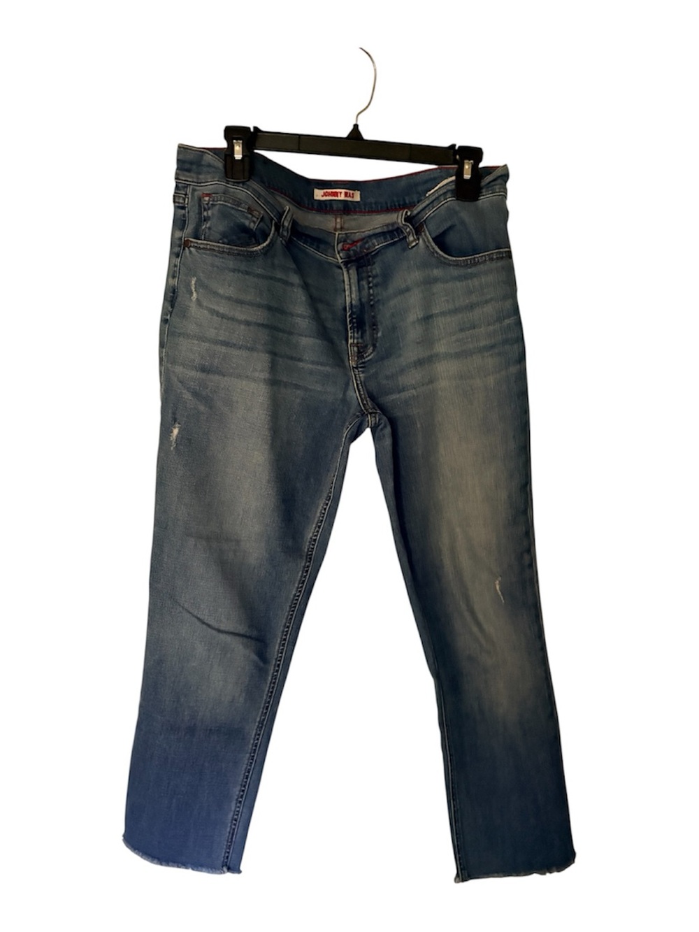 Johnny Was Boyfriend Jeans Women's Cropped Frayed Hem Size 34